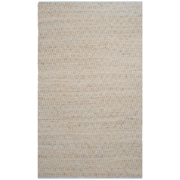 Safavieh 6 x 9 ft. Medium Rectangle Cape Cod Hand Woven Rug Silver & Natural CAP821J-6 - main
